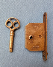 Vtg desk drawer, cabinet lock with triangle head key
