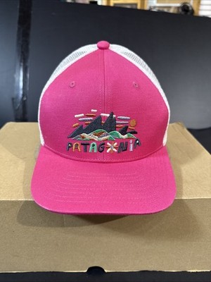 Patagonia Youth / Kids Trucker Hat Fitz Roy Superbloom Luminous Pink NWT