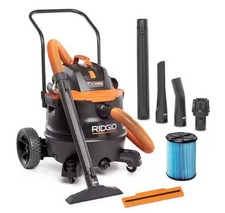 RIDGID 16 Gal. 7.0 Peak HP NXT Power Wet/Dry Shop Vacuum HD1900 with Cart