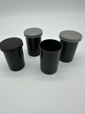 4 Empty Vintage 35mm Film Canisters for Craft and Hobby Storage, 3 Lids