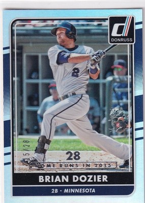 BRIAN DOZIER /28DONRUSS SEASON STAT LINE PARALLEL TWINS #115 2016 16 PANINI