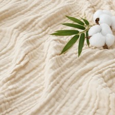 Cooling Muslin Throw Blanket, 4Layer, Beige