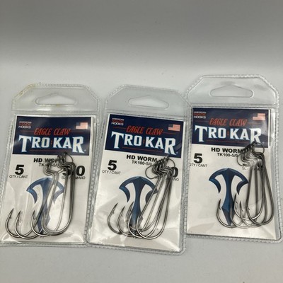 Eagle Claw Trokar HD Worm #TK100-5/0 Hook Size 5/0of 5pcs lot