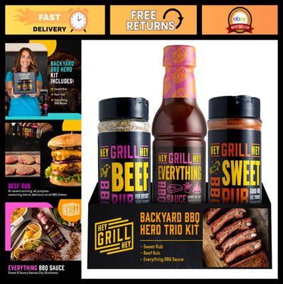 BBQ Seasoning & Sauce Gift Set | Beef Rub, Sweet Rub, Everything Sauce | Grill M