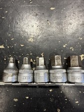 Hazet Germany 985 Socket Set Hex Bit 12 Dr 10mm 12mm 14mm 17mm And 19mm.