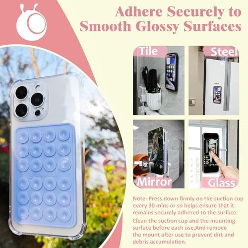  Anteel MAX Silicone Suction Phone Case Adhesive Mount, Upgraded Light Pink