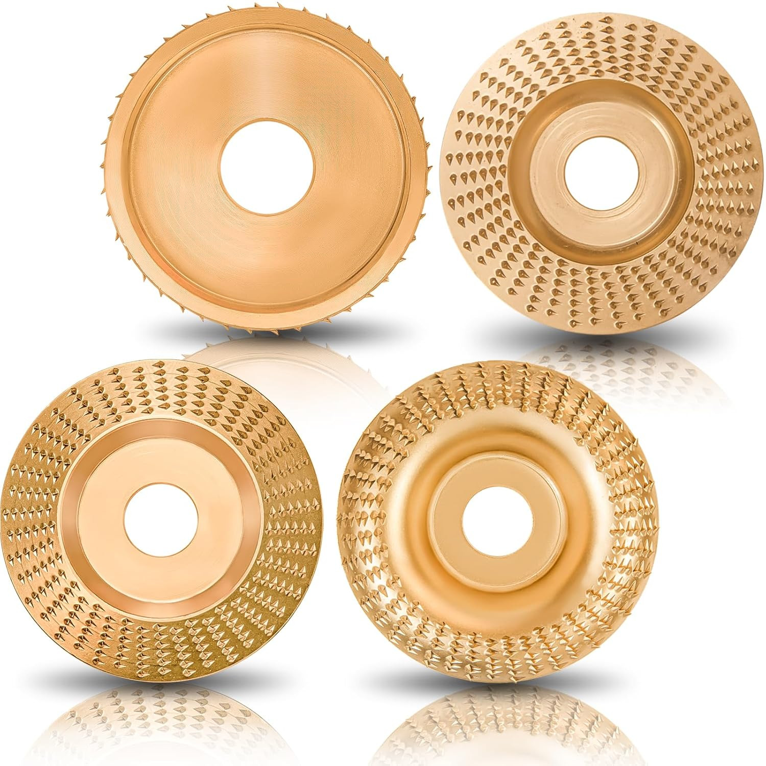 4PCS Wood Carving Disc Set for 4" 4-1/2" Angle Grinder Cutting Shaping Grinding