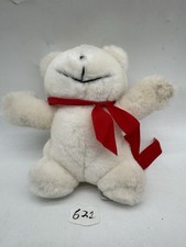 Russ Berrie Valentino White Teddy Bear Plush Stuffed Animal Red Ribbon
