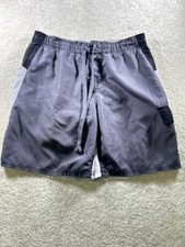Ocean Pacific OP Swim Trunks Shorts Mens Medium Gray Black Mesh Lined Drawstring