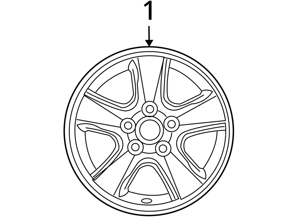 Wheel Road 16x6 Alloy 5 Spoke Straight Fits 10-12 FORTE 1981782 - Image 4 of 4