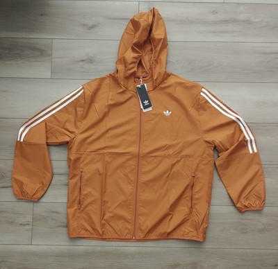 Adidas Skateboarding Windbreaker Jacket Rustic Orange White JX0269 Size L Unisex