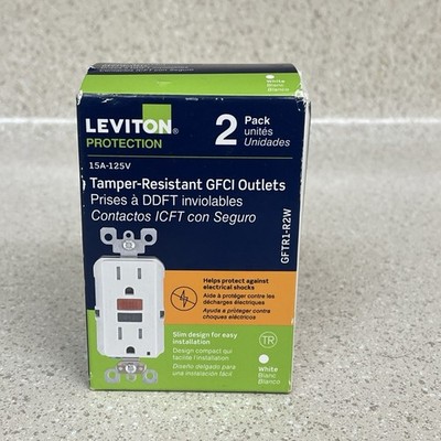 LEVITON 15 Amp Self-Test SmartLock Pro Duplex Tamper Resistant GFCI Outlet,(2PK)