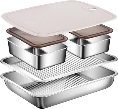5-In-1 Grill Carry System, Drip EZ BBQ and Meal Prep Tub, Meat Platter for Servi
