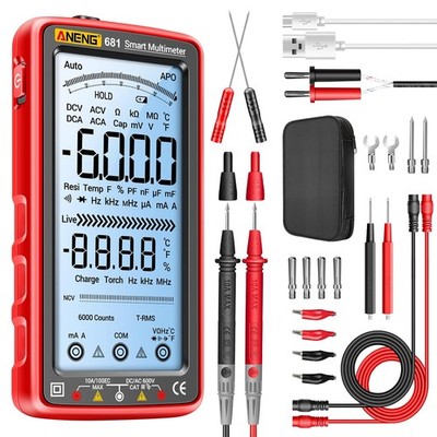 Digital Multimeter Tester Auto-Ranging TRMS 6000 Counts Voltmeter Smart Rech
