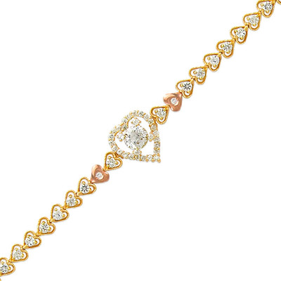 14K zweifarbiges Gold ausgefallenes Armband hochpoliert 5 mm breit 14 mm in der Mitte Set verfügbar
