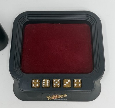 Original 1997 Yahtzee Deluxe Edition Dice Rolling Tray Cup Dice