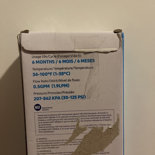 Filtro acqua frigorifero Samsung DA29-00020B nuovo con scatola SIGILLATO - confezione da 2 - Foto 5 di 8