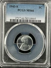 1943-S  1C  Lincoln Wheat One Cent  PCGS MS66  58318905