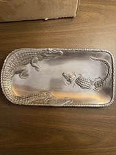 Arthur Court Alligator Rectangular Aluminum Serving Tray 12 3/4” x 6 1/2” 2002