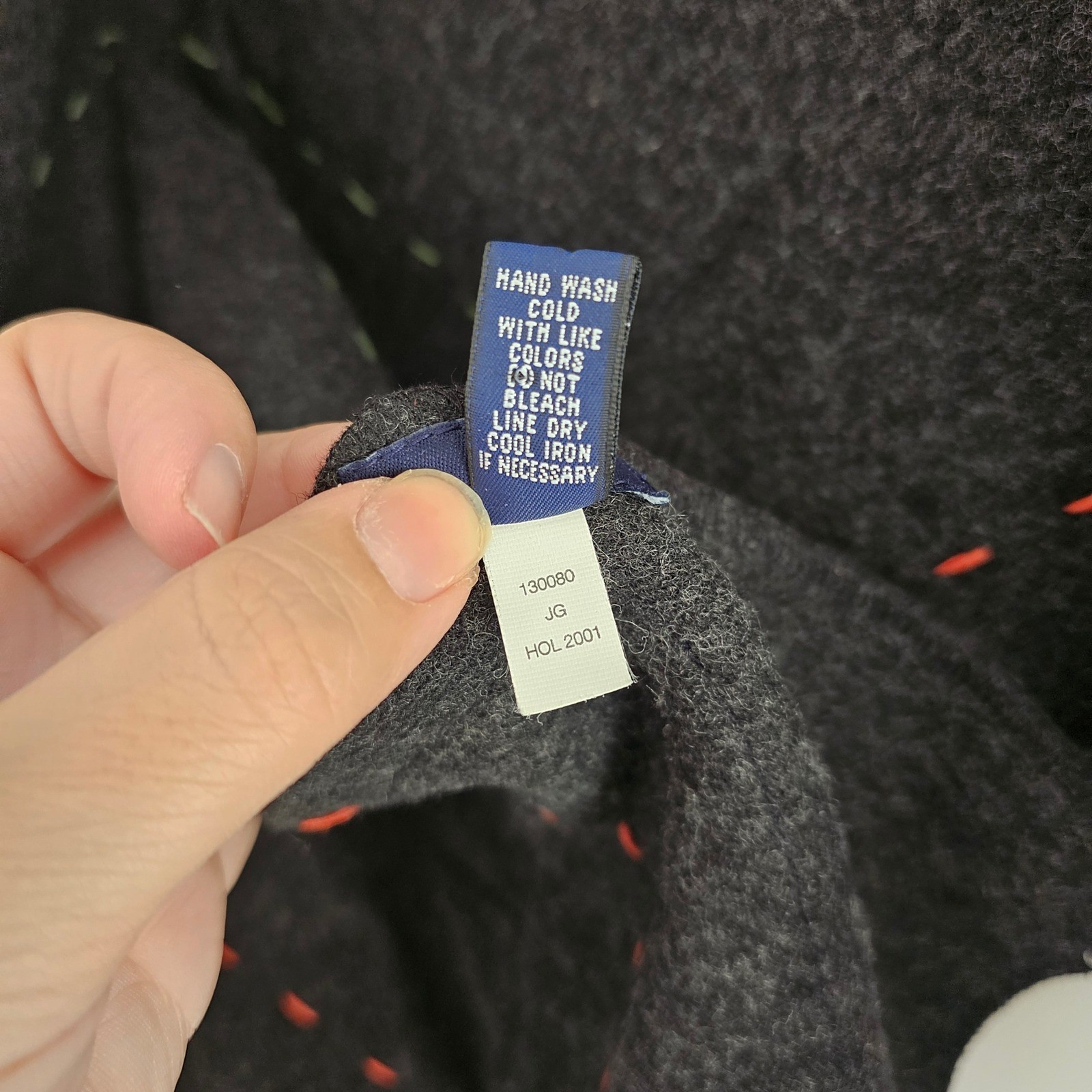 VTG GAP Wool Blend Scarf Rectangular Argyle Embro… - image 6