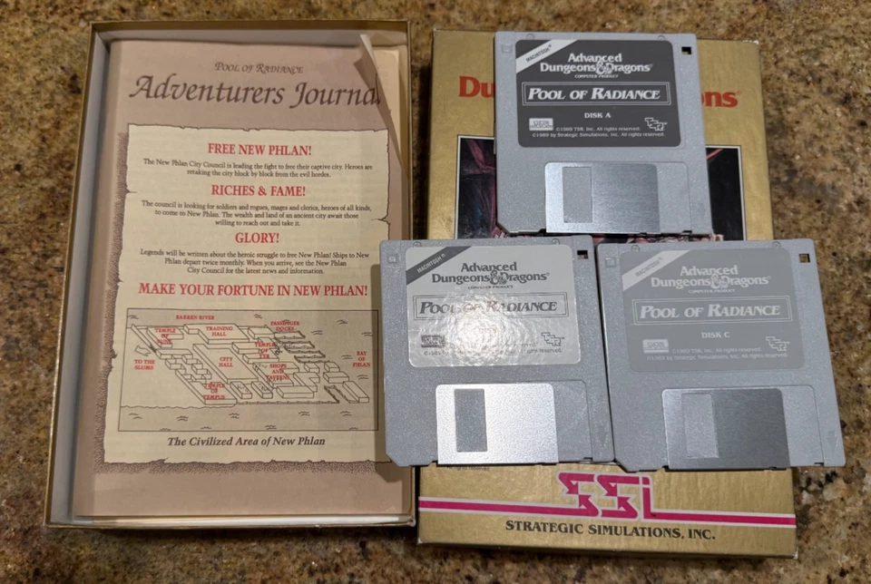 Advanced Dungeons and Dragons Pool of Radiance Apple II SSI CIB (1988) Grey Disk - Image 3 of 3