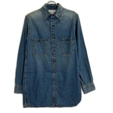 Maison margiela 1 10 S50DT0042 Vintage Washed Denim Long Shirt tops 38 blue