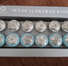 CASA DECOR Home Design Ceramic Drawer Knobs / Pulls Set of 12