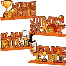 March Basketball Party Decorations Table Centerpiece 4Pcs Game Time Basketbal...