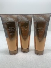 Bath Body Works Warm Vanilla Sugar Body Cream 8oz lot of 3 New 24 Hr Moisture