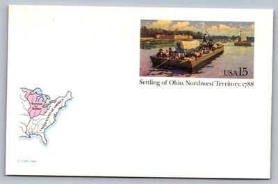 1980s Sciuling of Ohio Northwest Territory Historical Map Postcard