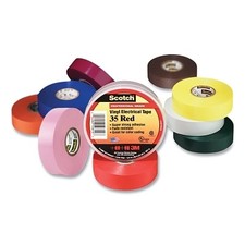 Vinyl Electrical Color Coding Tape, 35, 1/2 in W W x 20 ft L L, Assorted 3M  