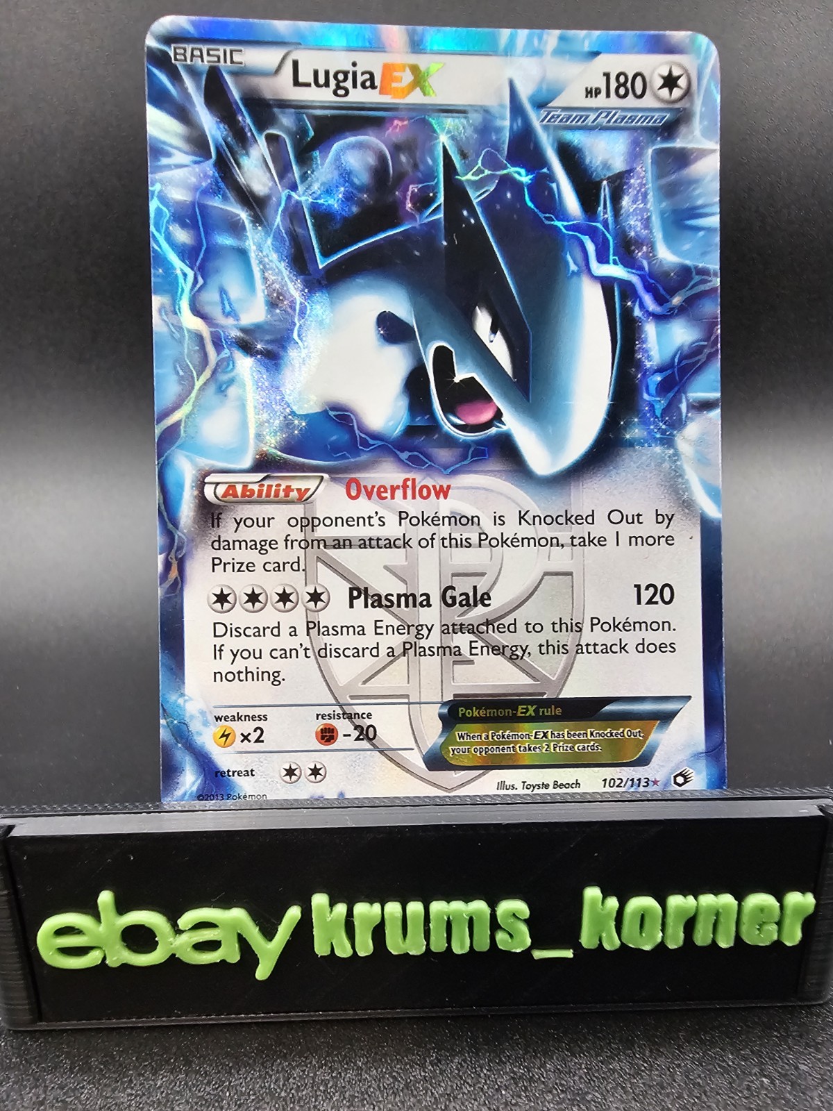 Lugia EX (Team Plasma) 102/113 Legendary Treasures Holo - NM-