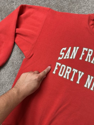 Felpa uomo vintage anni 80 Russell Athletic NFL San Francisco 49ers USA taglia XL - Foto 8 di 11