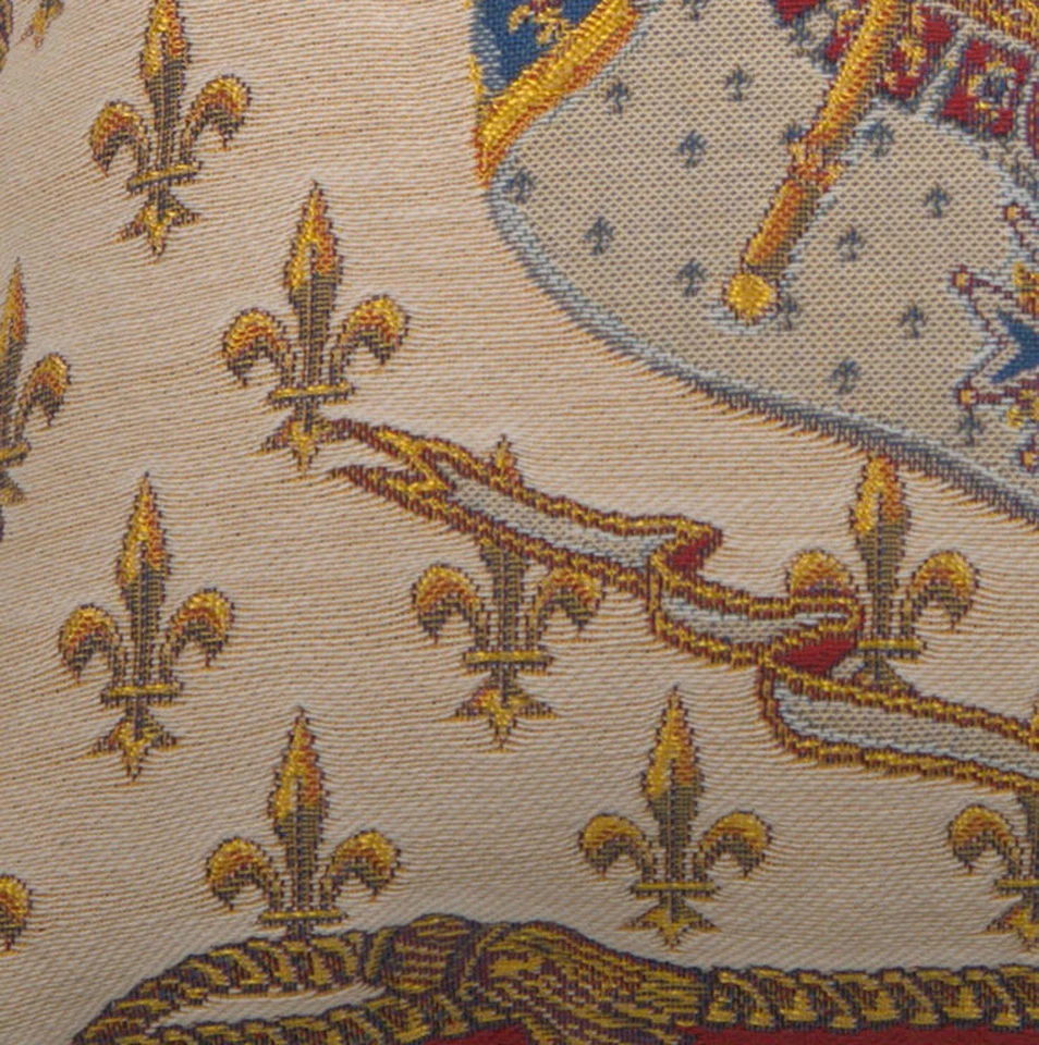 Funda de cojín Blason Royal europea decoración del hogar tapiz belga almohada 18x18 pulgadas Foto 4 de 4