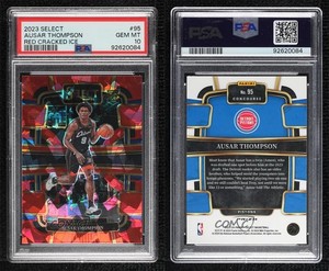 2023 Select Concourse Red Cracked Ice Prizm Ausar Thompson #95 PSA 10 Rookie RC