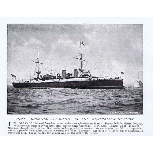 HMS Orlando Flagship on the Australian Station - Antique Print 1896