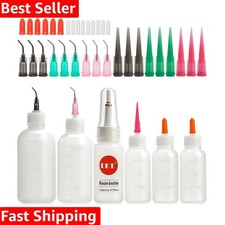 Fine Tip Glue Dispenser Set - 50ml Bottles with Luer Lock and Silicone Caps