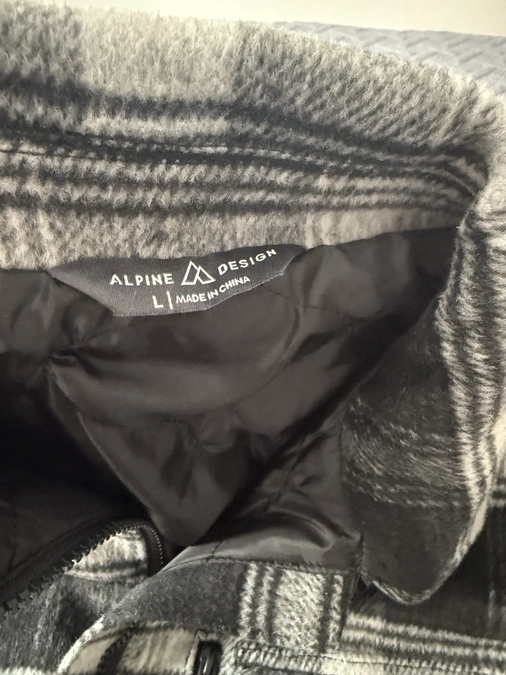 Chaqueta de franela a cuadros acolchada grande con diseño alpino verde montaña cálida MWT para hombre Foto 2 de 4