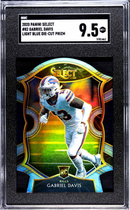 Gabriel Davis 2020 Panini Select #82 Light Blue Die-Cut Prizm SGC 9.5 Rookie