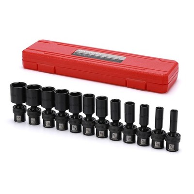 MIXPOWER 3/8'' Drive Deep Impact Universal 12 Pcs SAE 3/8'' Dr. (Deep), Black 