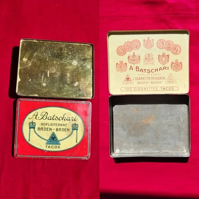 Alte Dose , Blechdose , Zigarettendose , A.Batschari ,100 Cigarettes Gold Tipped - Bild 1 von 4