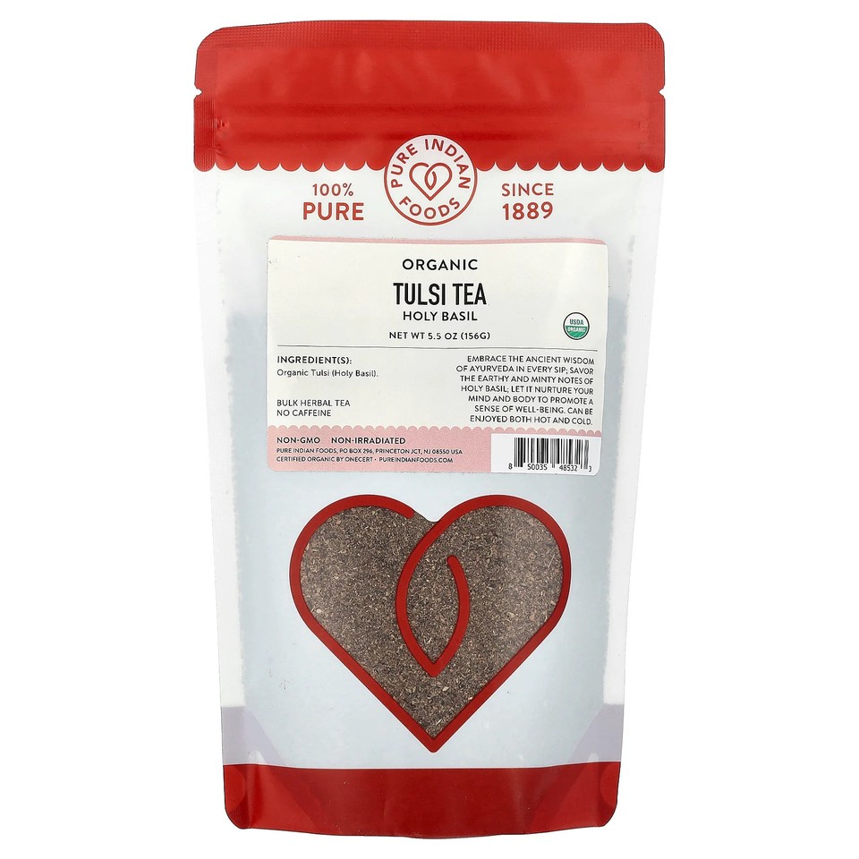 Organic Tulsi Tea, Holy Basil, Caffeine Free, 5.5 oz (156 g)