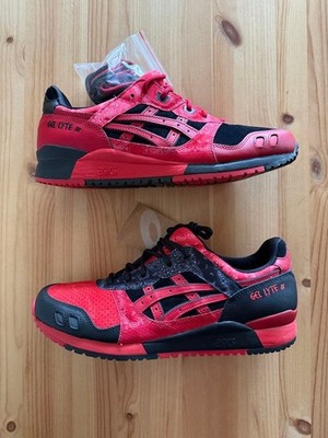 Men 10.5US Red Spider Asics Gel-Lyte 3 Red/Black