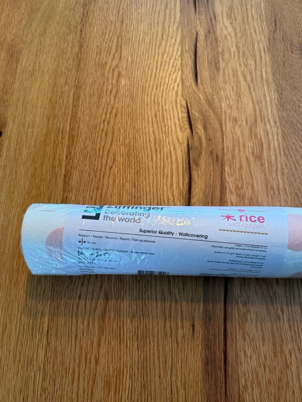1 Roll Eijffinger Rice 2 Wallpaper 383594 Pink White 10m x 52cm - New 4