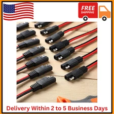 16 Pack SAE Connector 12 Inch 14 AWG Copper Wire, 2 Pin Single Plug Connector