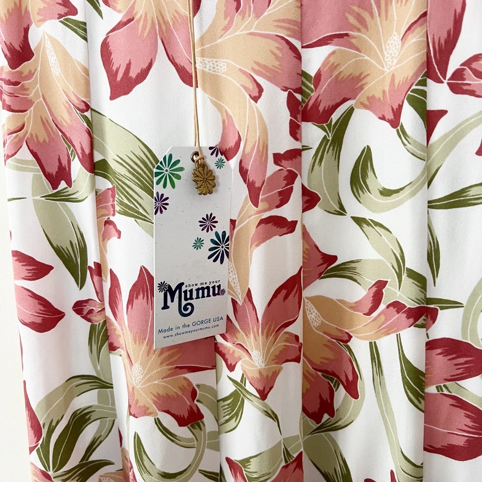 Show Me Your Mumu 百合女士长裙白色/粉色花卉印花 S 码全新 — 第 4/4 张图片