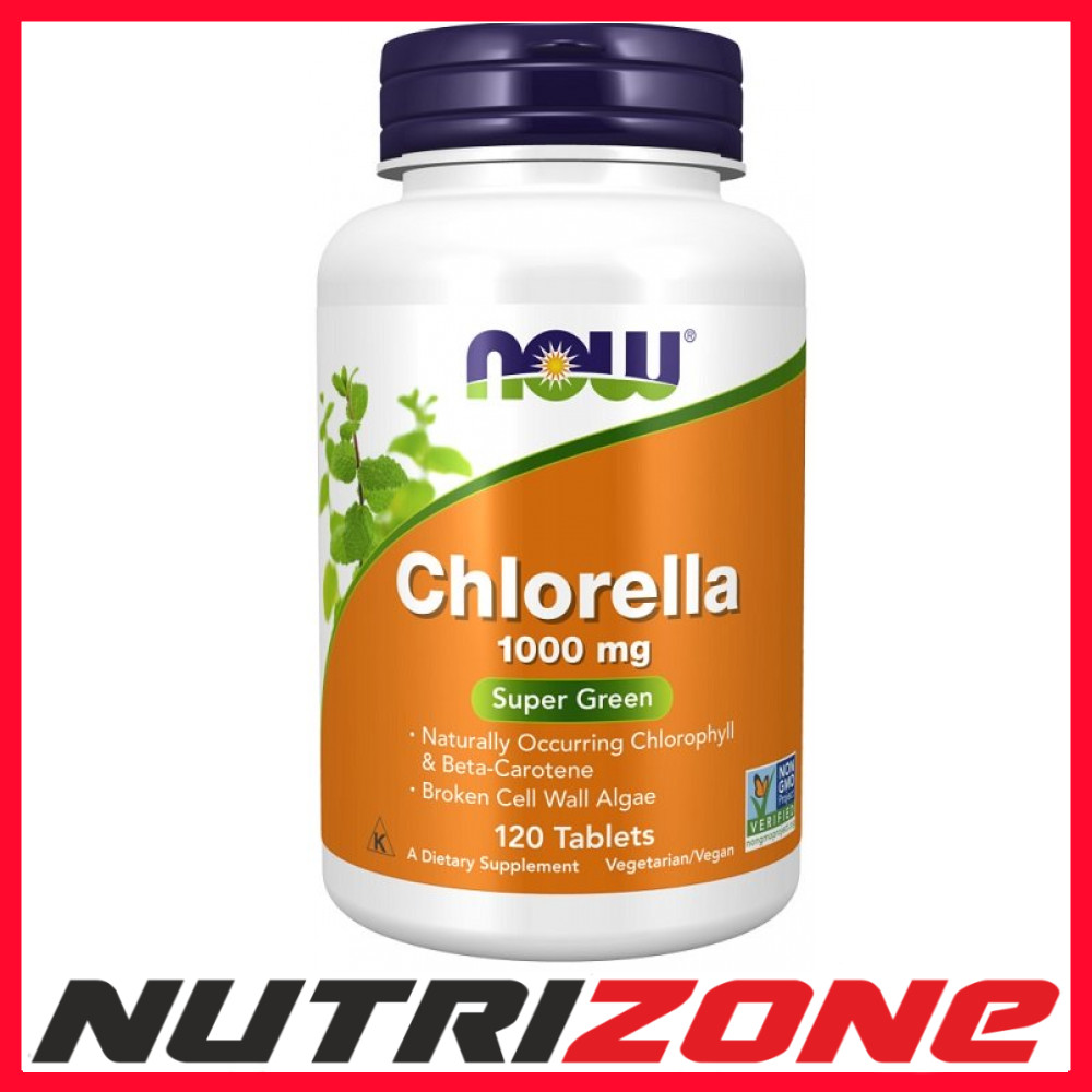 NOW Foods Chlorella 1000mg Organic Natural Chlorophyll Digestive Health 120 tabs