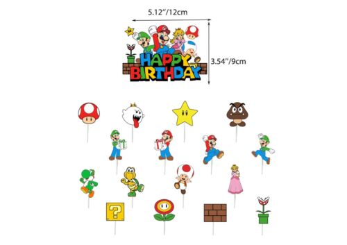 Super Mario Birthday Banners, Super Mario Balloons, Super Mario Cake Toppers - Picture 10 of 10