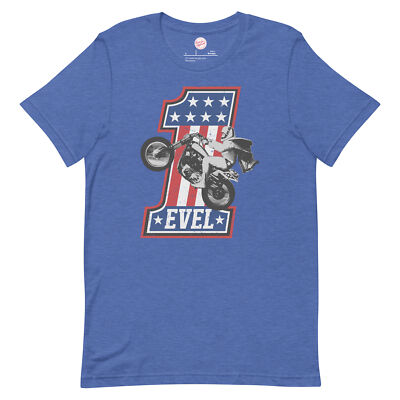 Evel Knievel -Join Our Team #1 Men's Motorcycle Tee in Heather Royal Blue