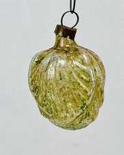 Vintage Antique Feather Tree Rosebud Rode Bud Flower Glass Christmas Ornament